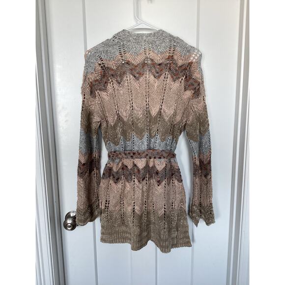 Anthropologie‎ Meadow Rue Moth Zig Zag Knit Cardigan Sweater Multicolor Small - Picture 5 of 12